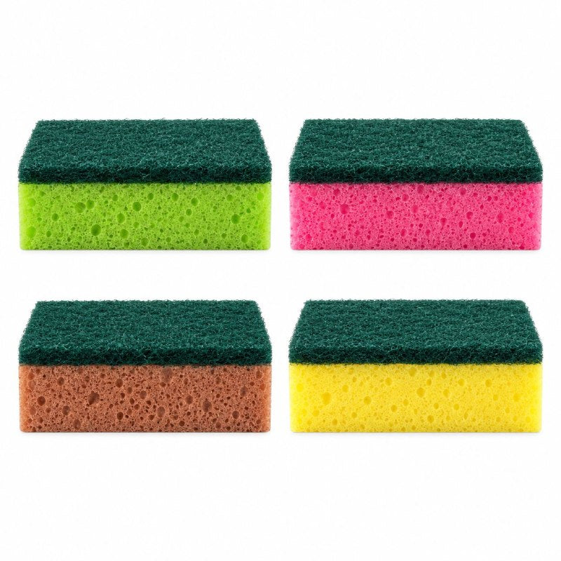 SET DE 10 ESPONJAS DE FREGAR CON FIBRA ABRASIVA QUITA GRASA KH HOME