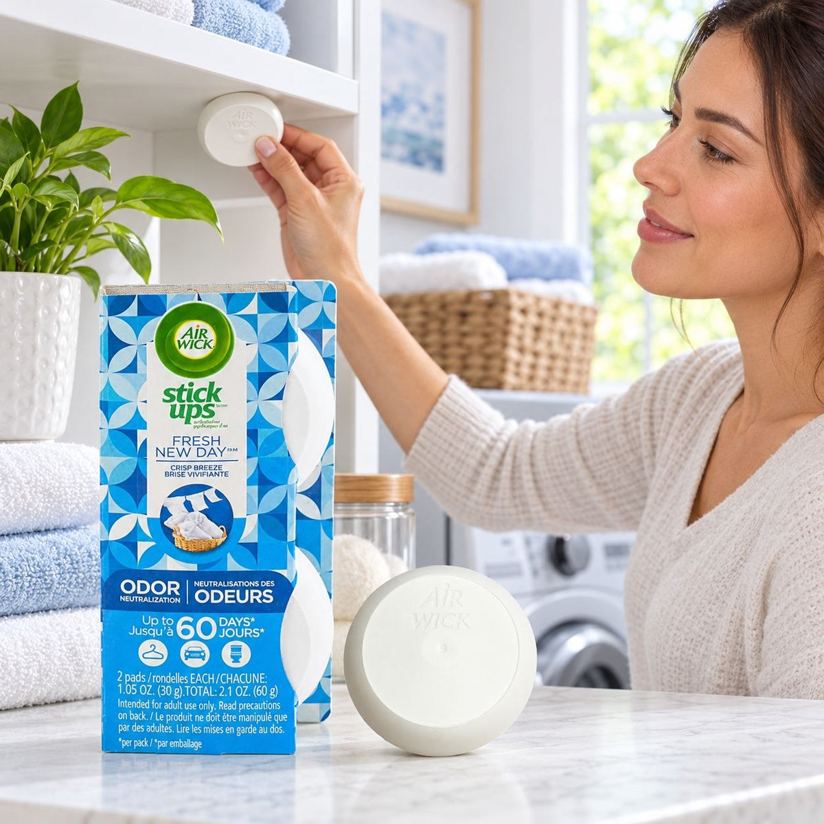 AMBIENTADOR ADHESIVO STICK UPS COOL LINEN AIR WICK 2 UNIDADES 60G