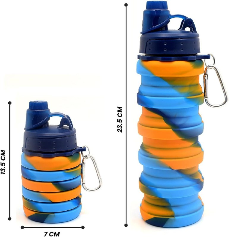 BOTELLA PARA LIQUIDOS FRIOS O CALIENTES DE SILICONA PLEGABLE