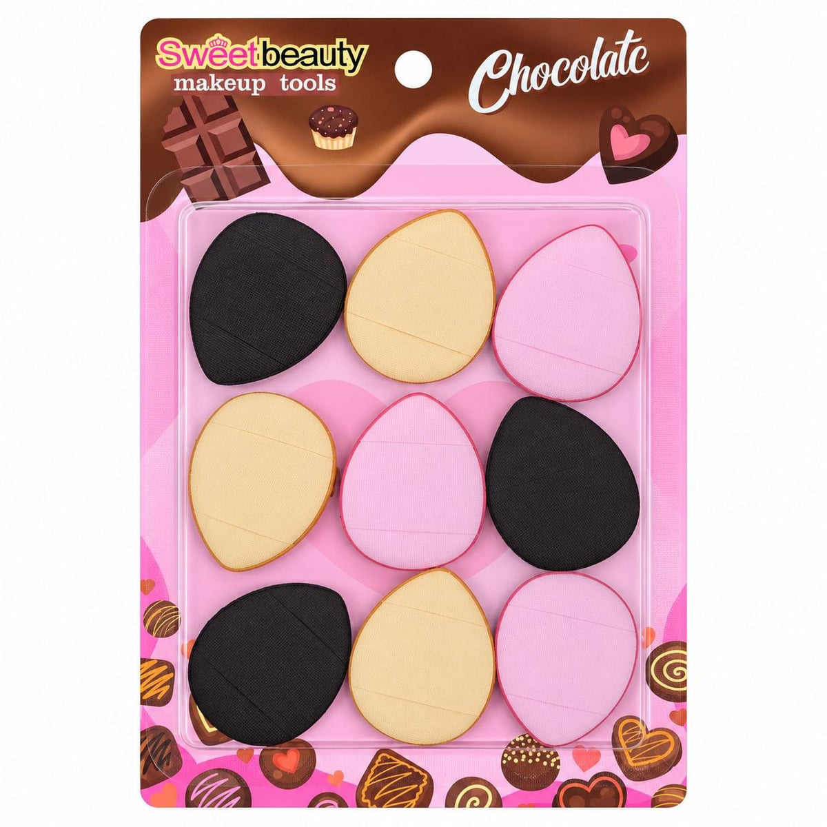SET DE 9 ESPONJAS BORLAS PARA MAQUILLAJE Y CORRECTION SWEET BEAUTY