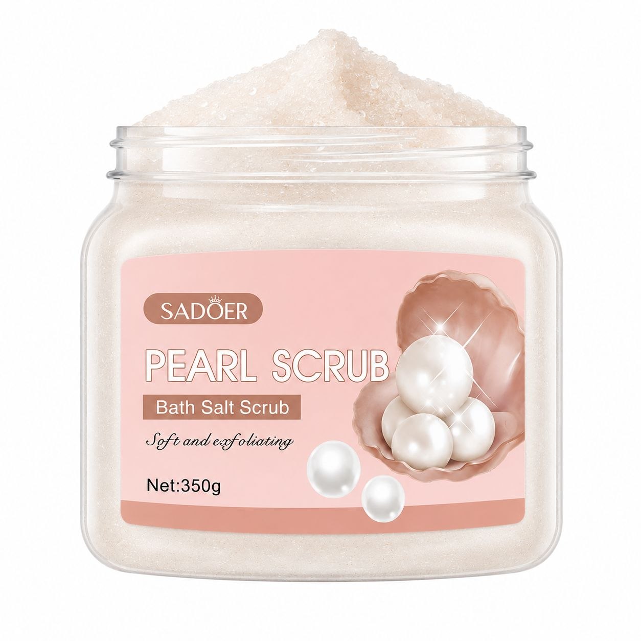EXFOLIANTE CORPORAL DE SAL DE BAÑO CON EXTRACTO DE PERLAS SADOER PEARL BATH SALT SCRUB 350 G / 12.35 OZ