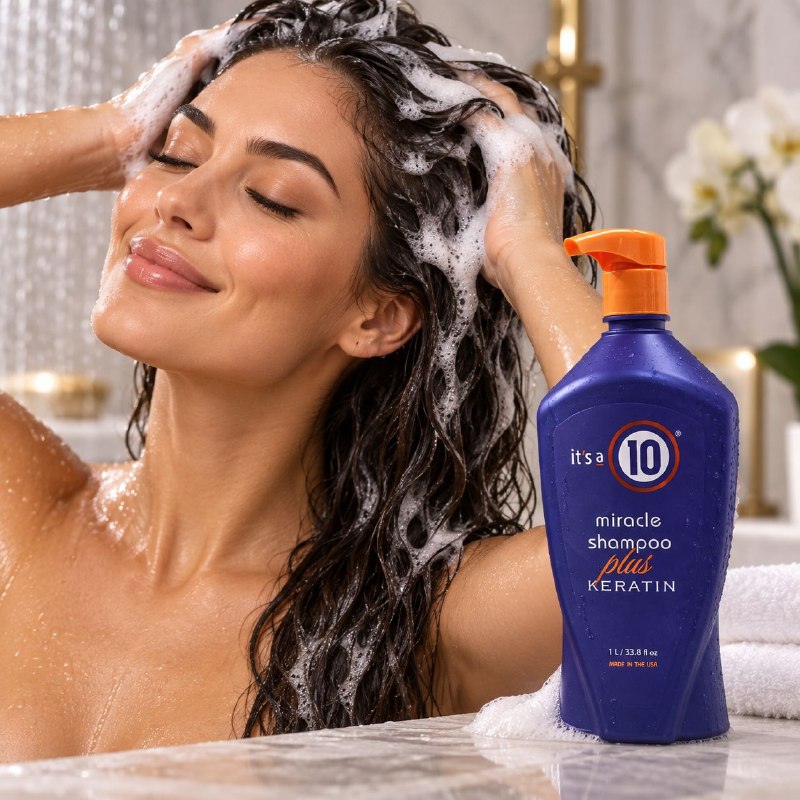 SHAMPOO REPARADOR CON KERATINA PARA BELLO DAÑADO IT'S A 10 1L