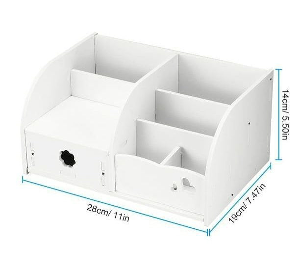 ORGANIZADOR DE COSMETICOS O JOYERIA COLOR BLANCO 28X19X14CM