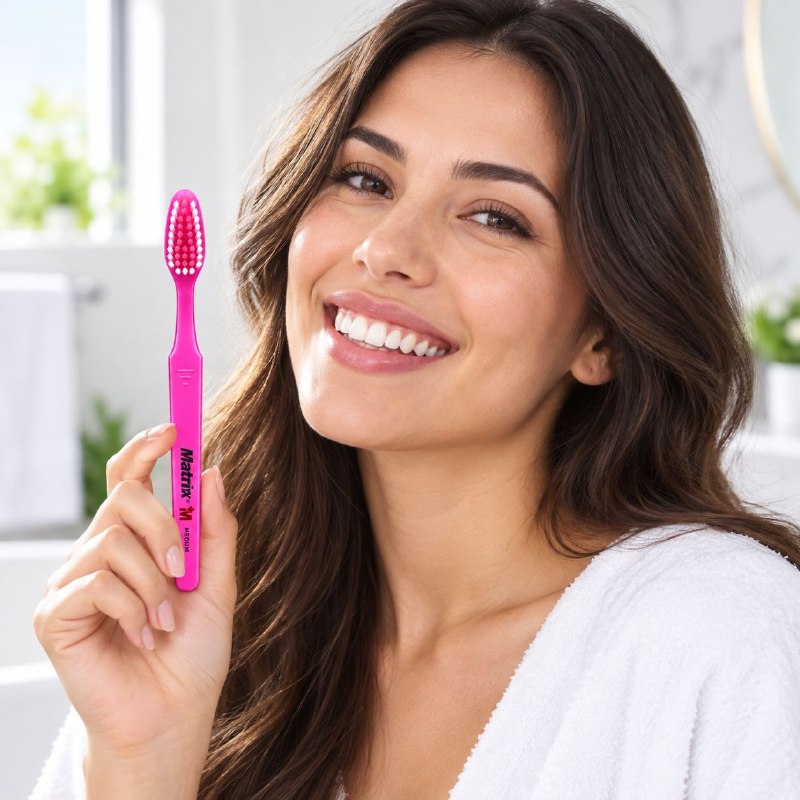 CEPILLO DE DIENTES DE LIMPIEZA PROFUNDA DE CERDAS SINTETICAS DE MEDIANAS MATRIX 19CM