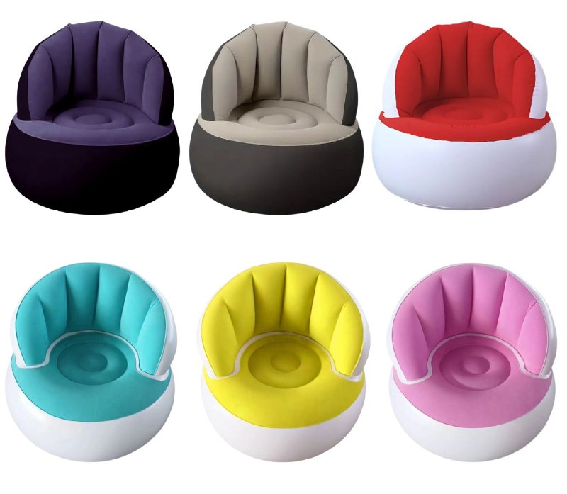SOFA INFLABLE RECLINABLE, PARA EXTERIORES O INTERIORES CON BOMBA DE AIRE, 6 COLORES