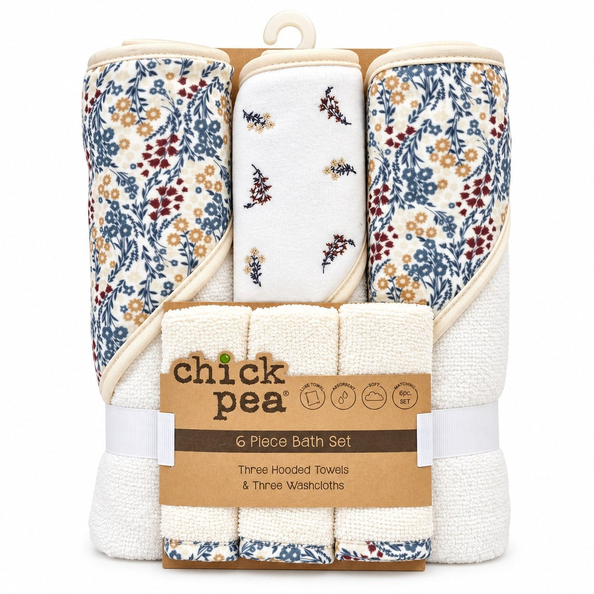 SET DE BAÑO DE 6 PIEZAS CON TOALLAS Y PAÑOS CHICK PEA 6UND