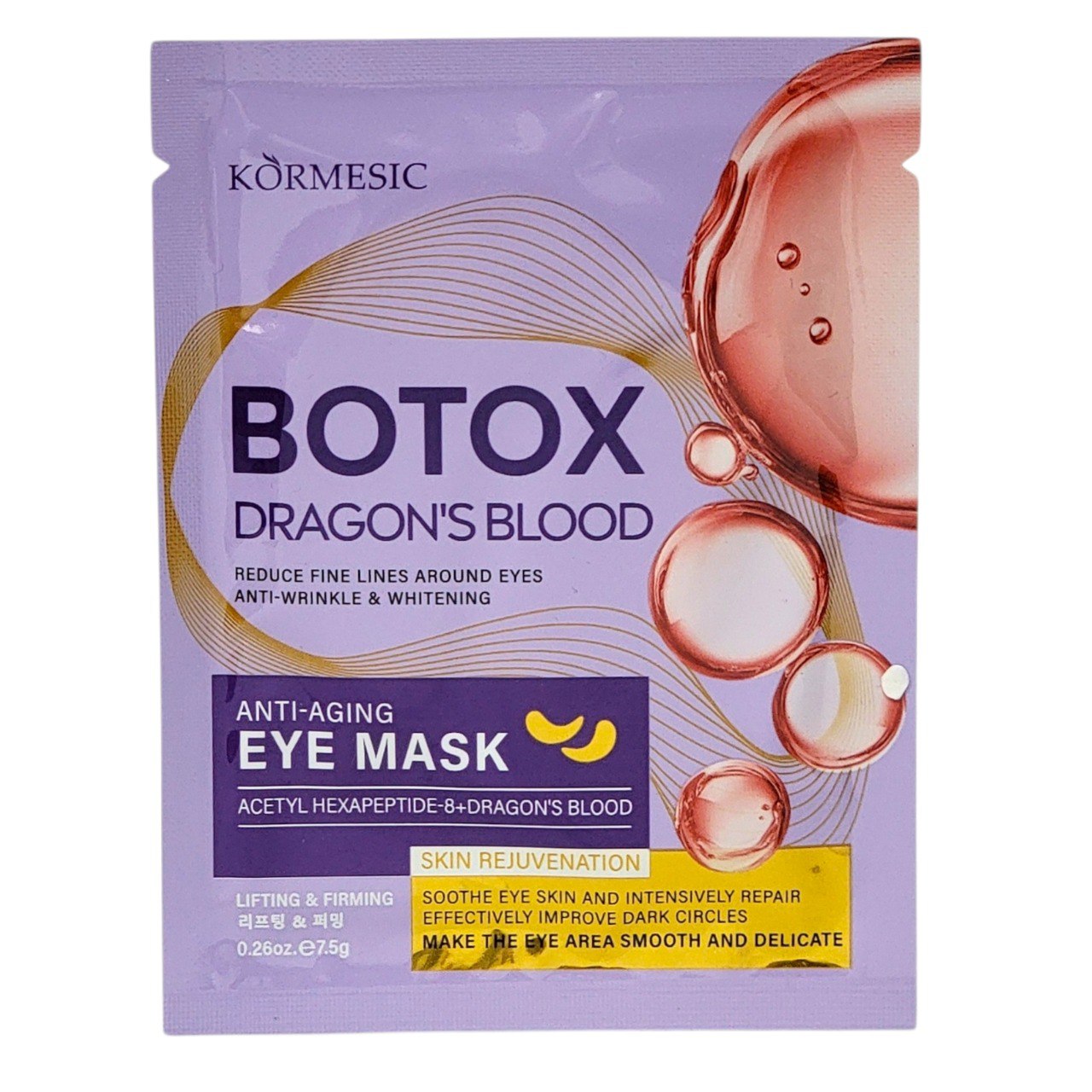 MASCARILLA FACIAL PARA OJOS SANDRE DE GRADO EFECTO BÓTOX KORMESIC 7.5G X UN PAR