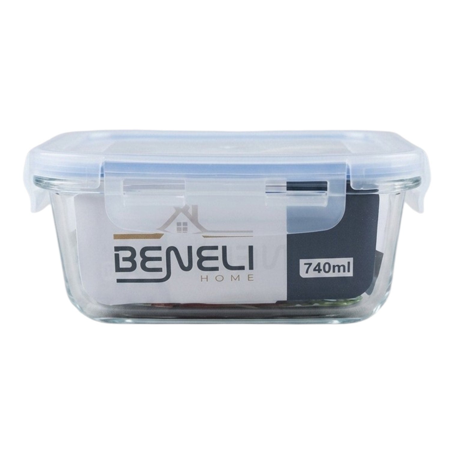 RECIPIENTE DE VIDRIO PARA ALMACENAR Y TRANSPORTAR COMIDAS DE FORMA PRÁCTICA Y SEGURA BENELI HOME 740ML