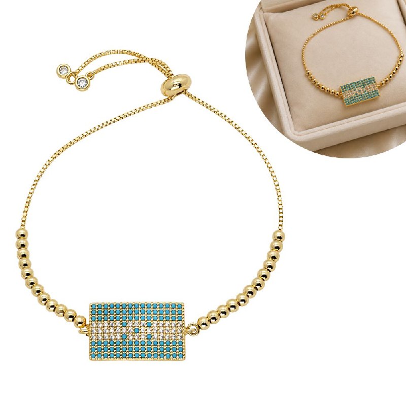 PULSERA DE ENCHAPE ELASTICA PARA DAMA CON DISEÑO  DE HONDURAS