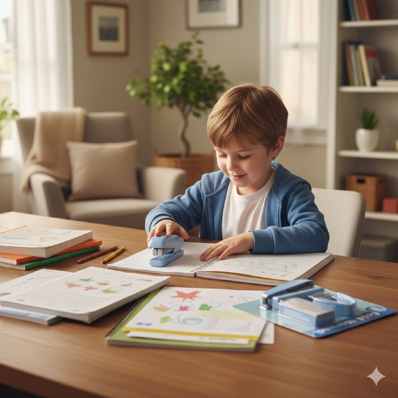 SET DE UTILES DE PAPELERIA PARA NIÑOS 3 EN 1, GRAPADORA, GRAPAS, CORRECTOR, QUITAGRAPAS BIBAILE BBL-829
