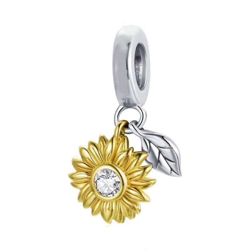 PCHARM4126 FORMA GIRASOL Y HOJA PANDORA PLATA 9.25