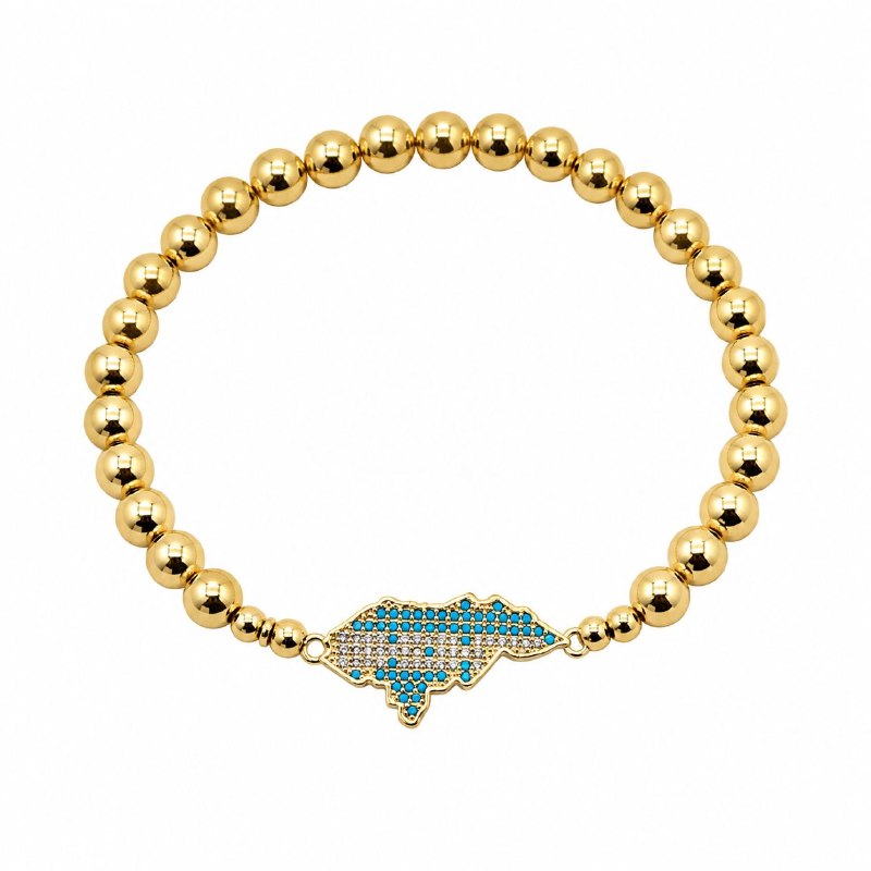 PULSERA DE ENCHAPE ELASTICA PARA DAMA CON DISEÑO DE HONDURAS
