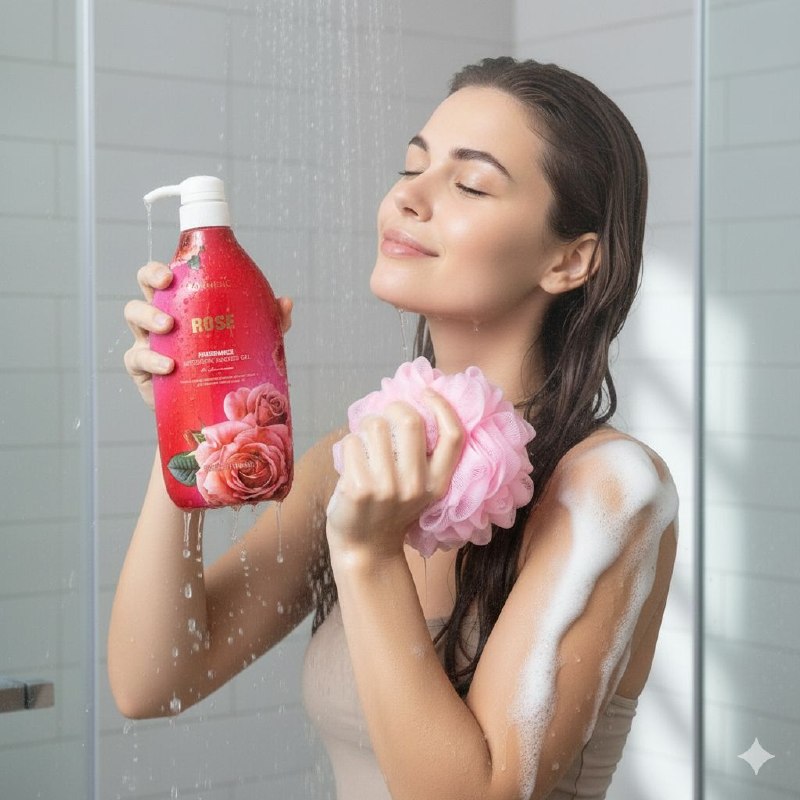 GEL DE DUCHA LIMPIADOR, ACLARADOR E ILUMINADOR DE ACEITE ESENCIAL DE ROSA KORMESIC 800ML
