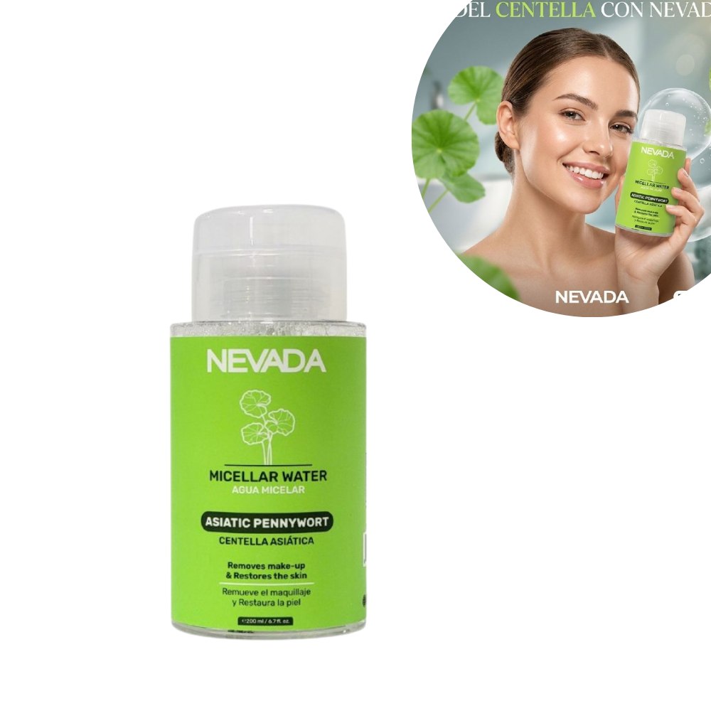 AGUA MICELAR LIMPIADORA Y DESMAQUILLANTE CON EXTRACTO DE CENTELLA ASIATICA NEVADA 200ML