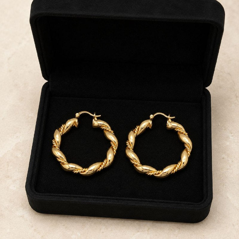 ARGOLLAS DE ENCHAPE PARA DAMA 4CM