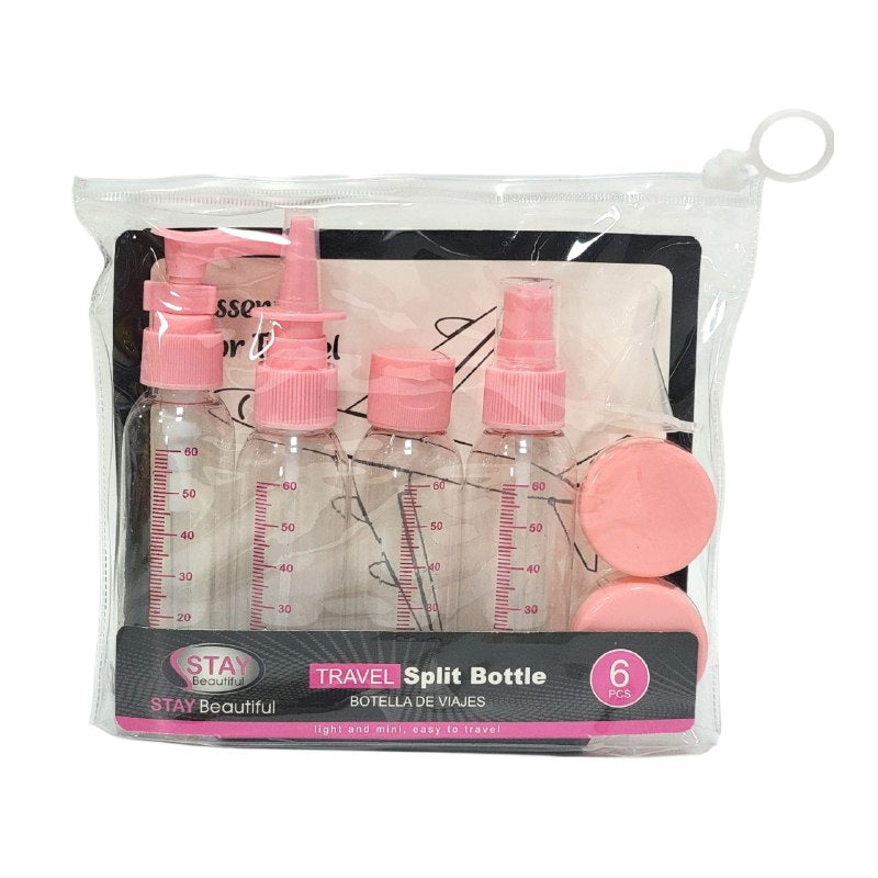 SET PARA VIAJAR DE BOTELLAS VACIAS 7PCS STAY BEAUTIFUL