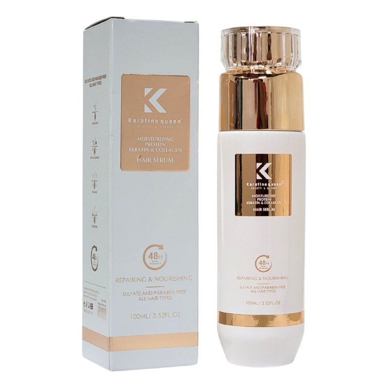 SUERO PARA EL CABELLO HIDRATANTE CON PROTEINA QUERATINA Y COLAGENO KERATINE QUEEN 100ML