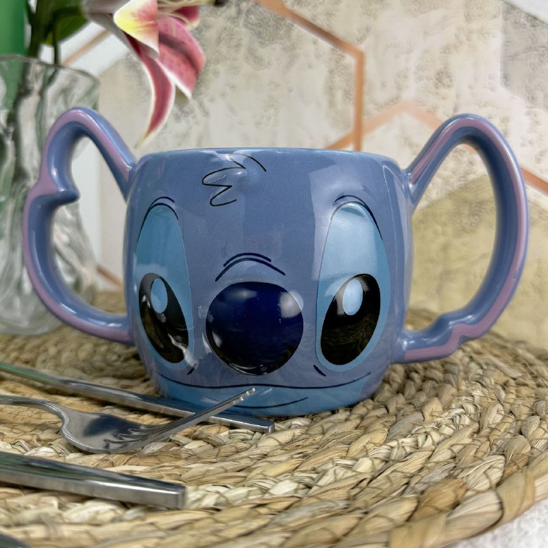 TAZA DE CERAMICA, RESISTENTE AL CALOR, MANGO CREATIVO DISEÑO LILO Y STITCH