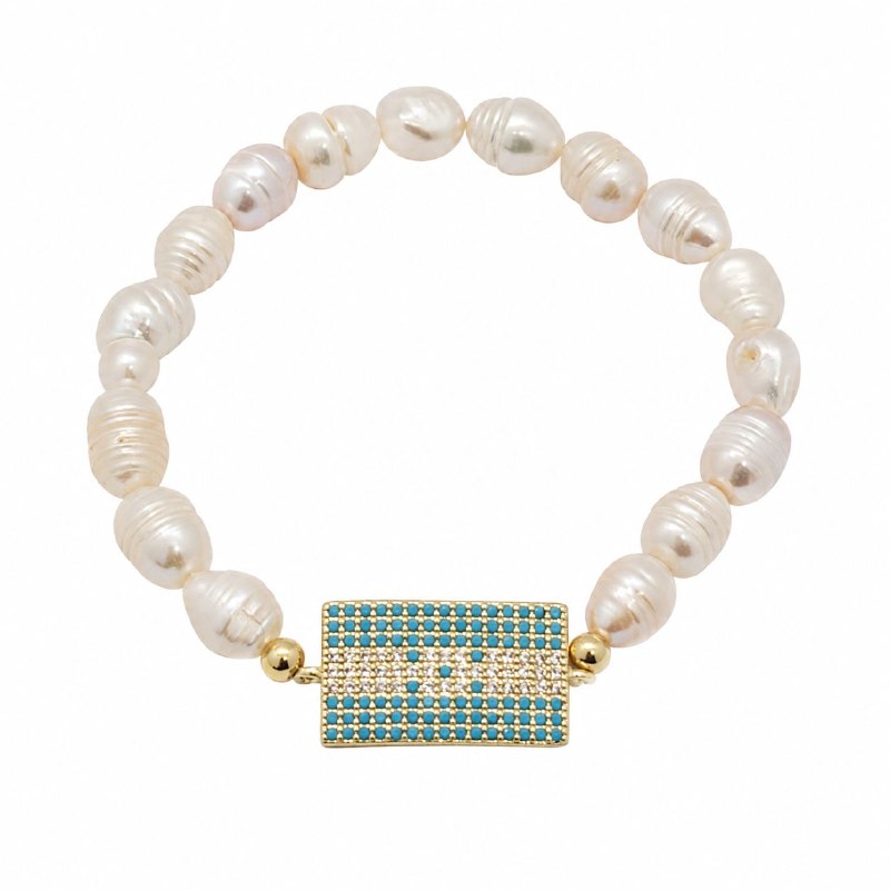 PULSERA DE ENCHAPE ELASTICA PARA DAMA CON DISEÑO DE HONDURAS