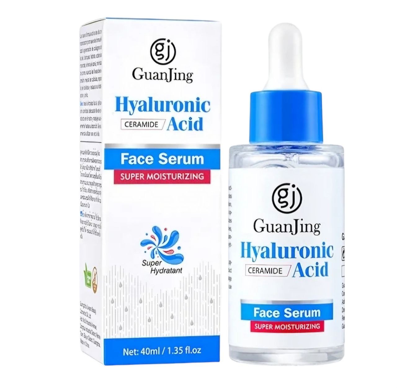 SUERO FACIAL DE ACIDO HIALURONICO HIDRATANTE PROMUEVE LA GENERACION DE COLAGENO DE LA PIEL, BLANQUEA, HIDRATA, ACLARA MANCHAS, ELIMINA ACNE, SUAVIZA LINEAS GUAJING HYALURONIC ACID 40ML