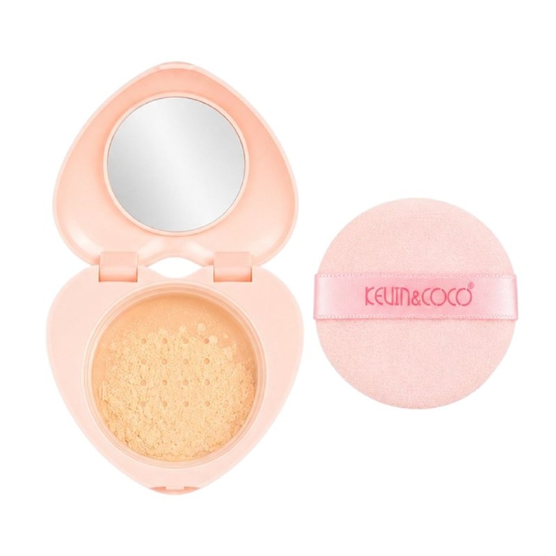 POLVO FACIAL SUELTO EN FORMA DE CORAZÓN CON ESPEJO Y APLICADOR KEVIN&COCO 3.5G