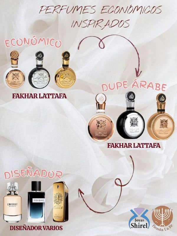 SET DE 4 MINI PERFUME ARABE ECONÓMICO FAKHAR LATTAFA PRIDE OF LATTAFA EDP 3X50ML