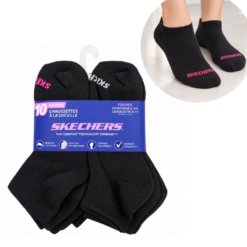 CALCETA TOBILLERA ORIGINAL SKECHERS PARA MUJER 10 PARES