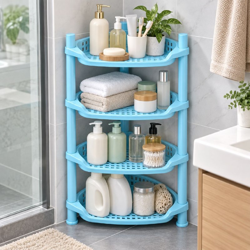ESTANTE ESQUINERO ORGANIZADOR MULTIUSOS DE 4 NIVELES YA YI 28X20.5X46.5CM