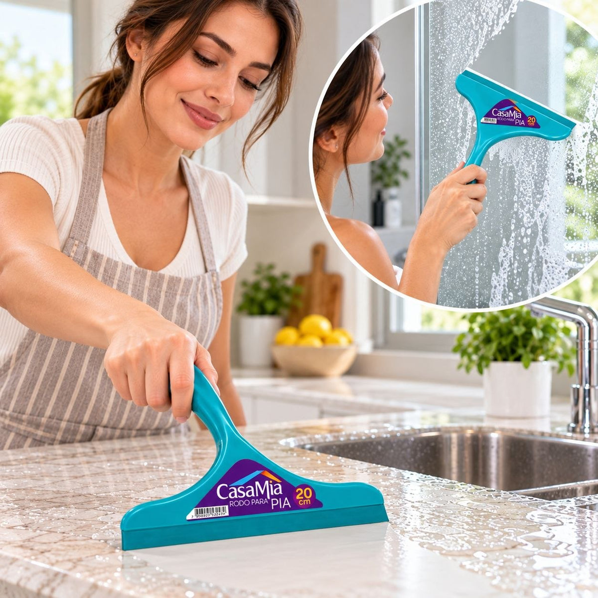 LIMPIADOR MULTIUSO CON BORDE DE GOMA CASAMIA 20CM