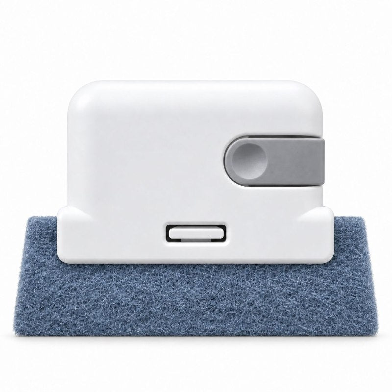 ESPONJA LIMPIADORA DE RIELES Y RANURAS DE VENTANAS CON MANGO ERGONOMICO 9X12CM