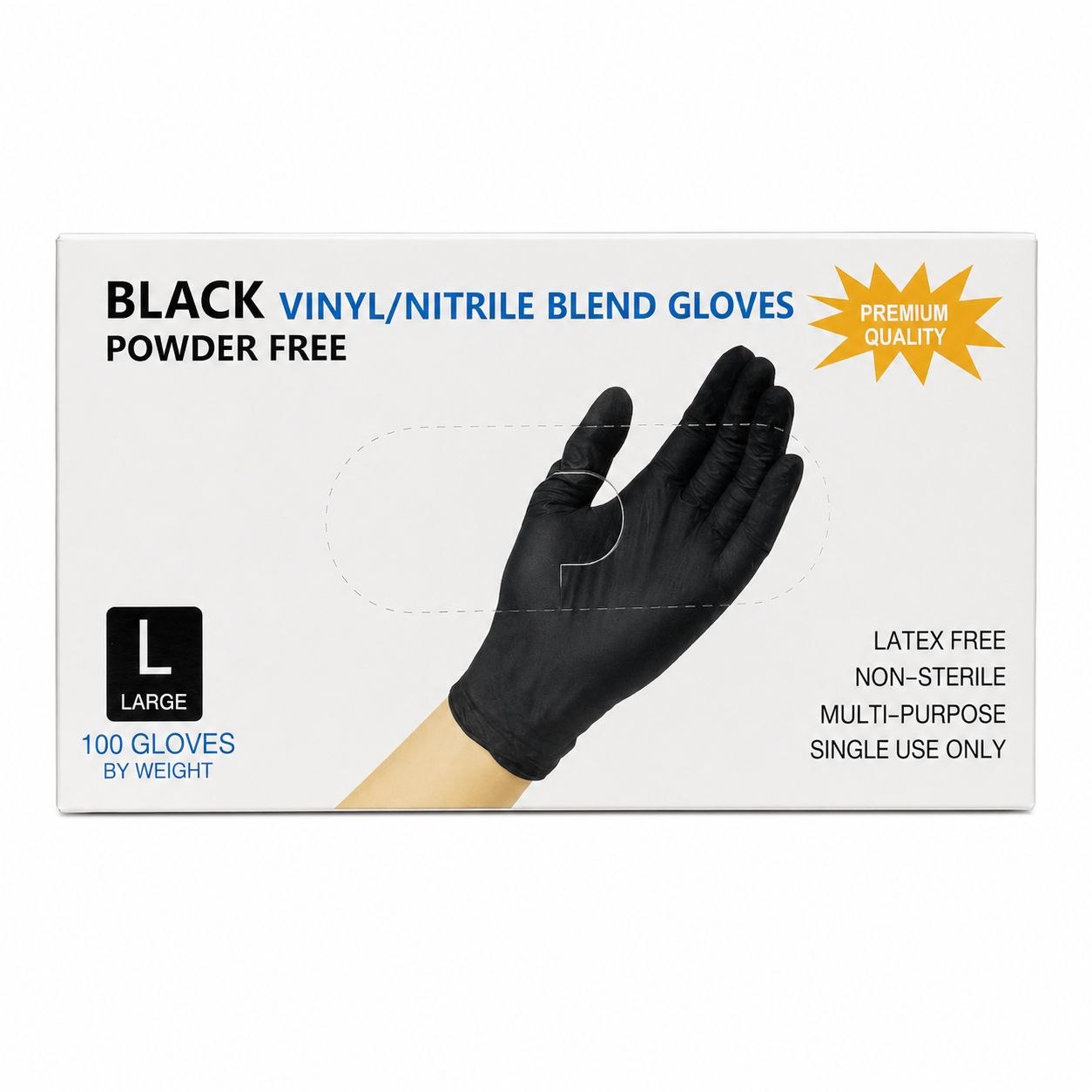 GUANTES GRIP DE MEZCLA DE VINILO/NITRILO DESECHABLES TALLA L 100UND