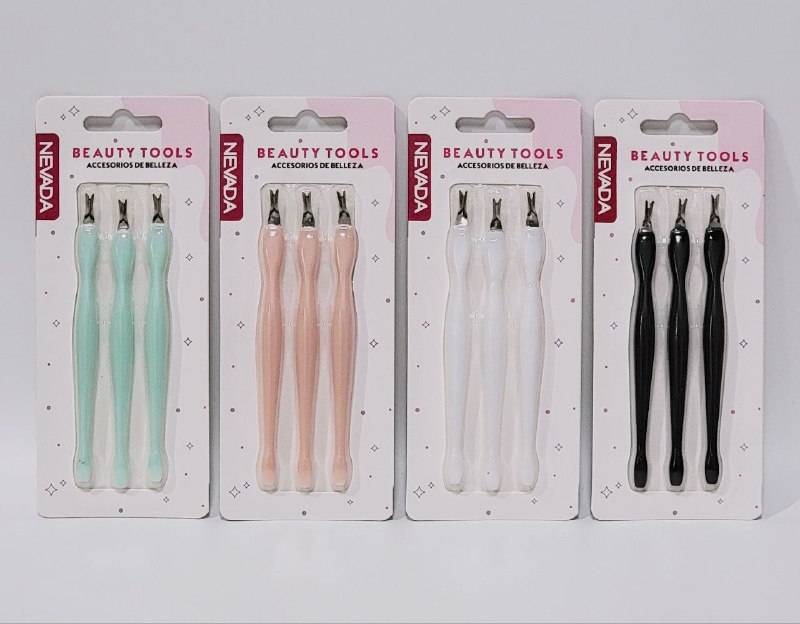 HERRAMIENTA PARA MANICURA EN SET DE 3UND, CORTADOR DE CUTICULA, ACCESORIOS DE BELLEZA NEVADA BEAUTY TOOLS