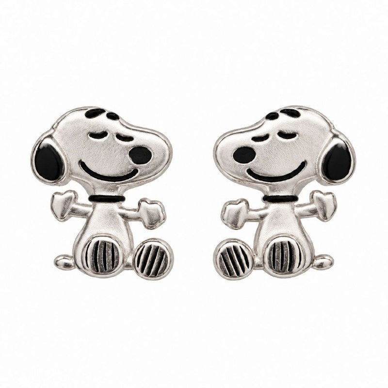 ARITOS DE PLATA 9.25 CON DISEÑO DE SNOOPY MEDIDA: 1CM PESO: 2.1G