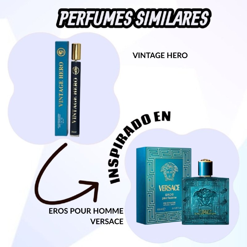 PERFUME EN TUBO PARA HOMBRE VINTAGE HERO EDP 35ML (H) (AROMA SIMILAR VERSACE EROS)