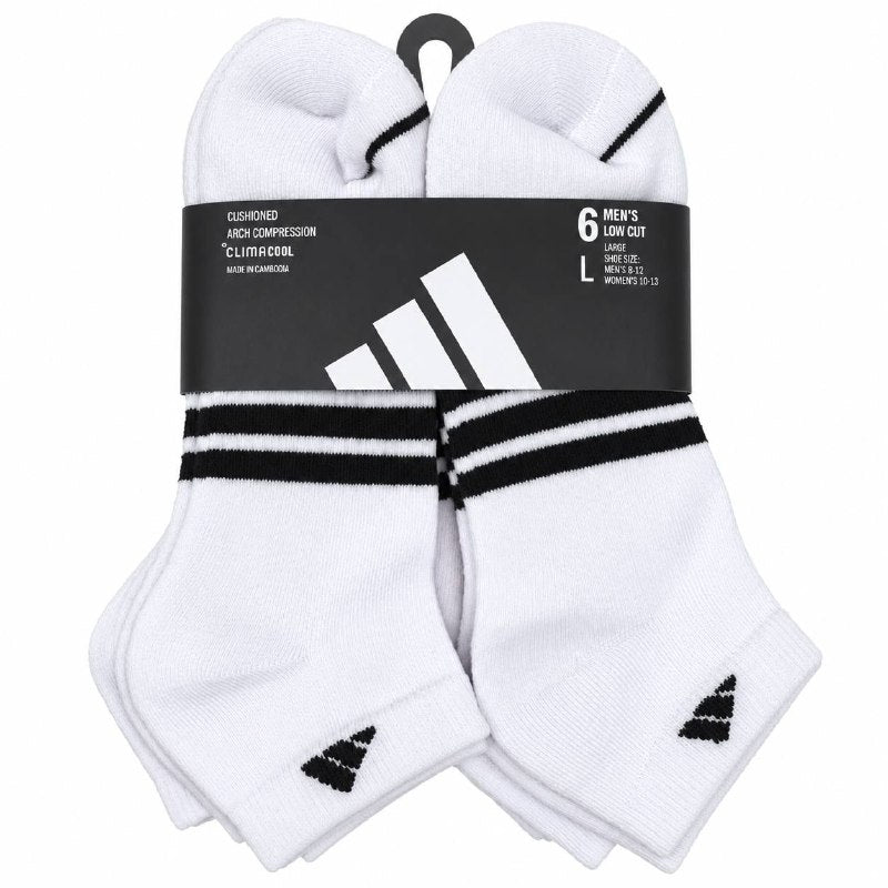 CALCETA TOBILLERA ADIDAS ORIGINAL 6 PARES TALLA HOMBRE 8-12  TALLA MUJER 10-13