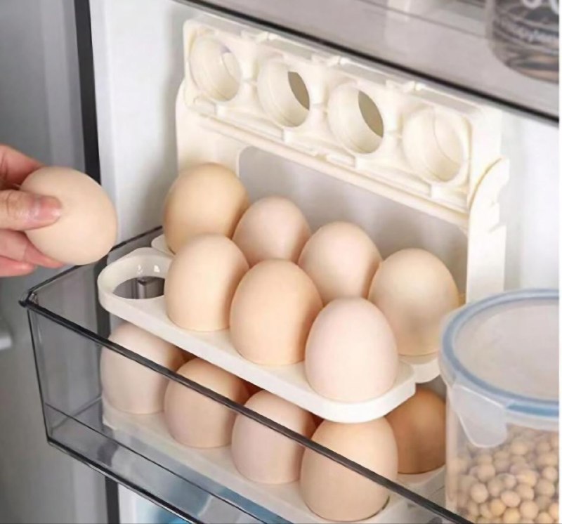 ORGANIZADOR DE HUEVOS TRANSPARENTE HUEVERA PARA 24 HUEVOS, CONSERVACION FRESCA, FACIL DE GUARDAR EGG STORAGE BOX 16.5X31.5X7.5CM