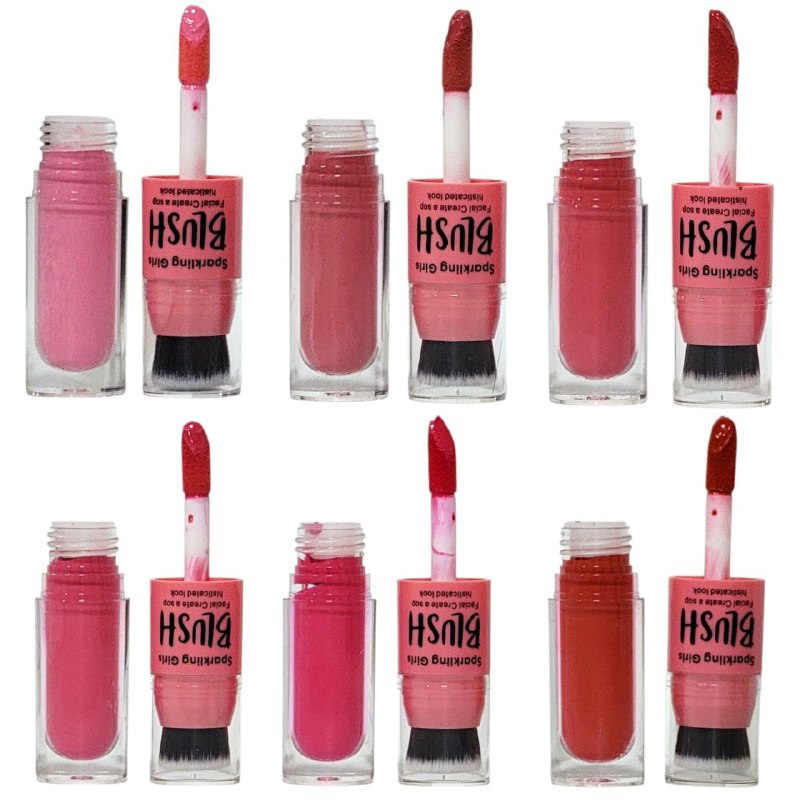 BLUSH LIQUIDO 2 EN 1 CON BROCHA INCLUIDA, 6 TONOS SPARKLING GIRLS 18ML