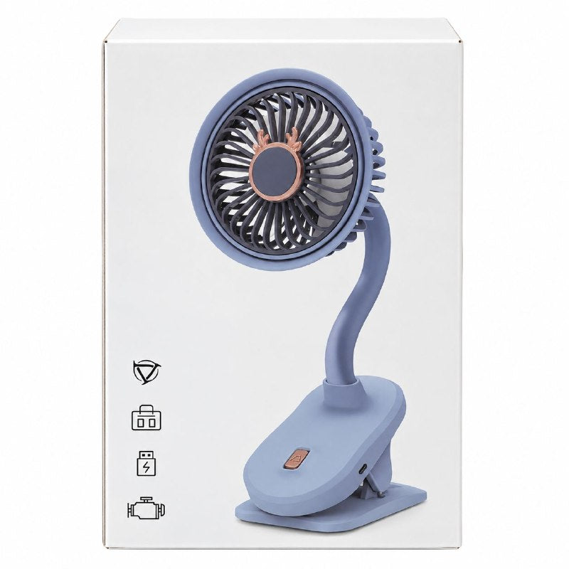 VENTILADOR PORTATIL RECARGABLE CON CLIP Y CUELLO FLEXIBLE BENELI HOME 24CM