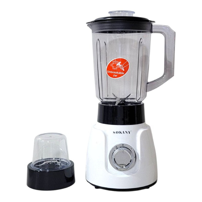 MAQUINA LICUADORA 2 EN 1, LICUADORA Y BATIDORA, 500W DE FUERZA, CAPACIDAD 1.6L, 2 VELOCIDADES, LIMPIEZA RAPIDA, SK-185 SOKANY