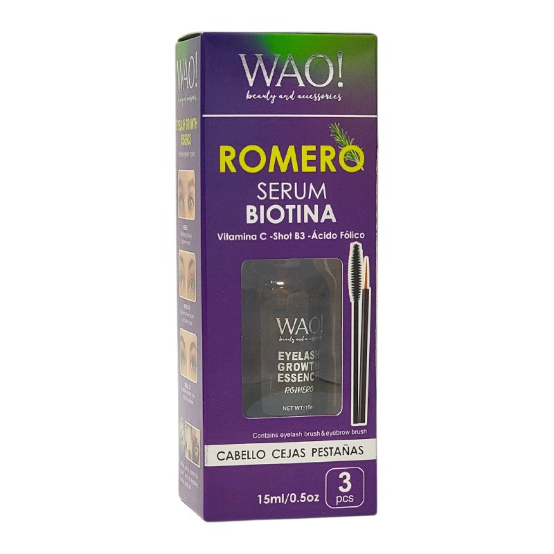 ACEITE SUERO PARA EL CABELLO, CEJAS Y PESTAÑAS CON BIOTINA, VITAMINAS WAO