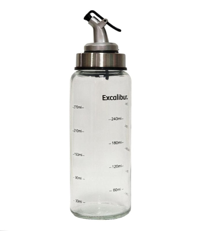 BOTELLA DISPENSADORA DE ACEITE, DISPENSADOR MULTIFUNCIONAL ACEITE, VINAGRE Y SALSA DE JOYA, A PRUEBA DE FUGAS, VIDRIO RESISTENTE, ACERO INOXIDABLE DURADERO, FACIL RELLENADO EXCALIBIR 250ML