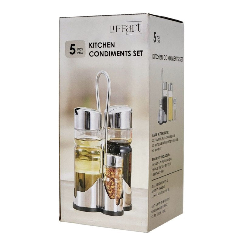 ORGANIZADOR DE ESPECIAS Y ACEITE/VINAGRE LIFEART DE 5 PIEZAS