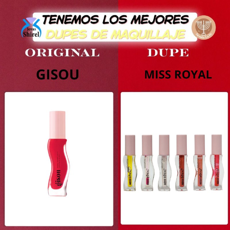 ACEITE LABIAL TEXTURA MATE SEDOSA EN SET DE 6 PIEZAS MISS ROYAL 2.5G (DUPE DE GISOU)