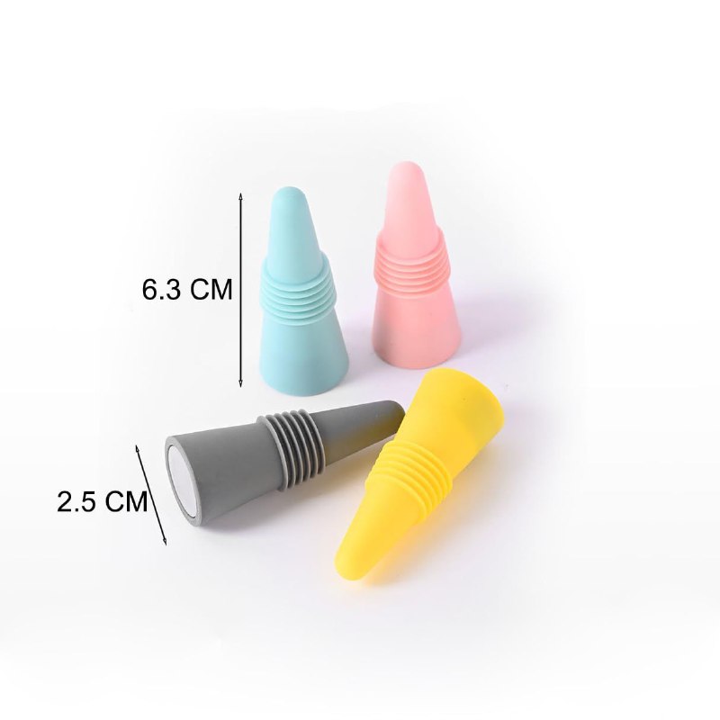 SET DE TAPONES HERMETICOS PARA BOTELLAS DE VINO Y CONSERVACION DE BEBIDAS DE SILICONA 4PCS
