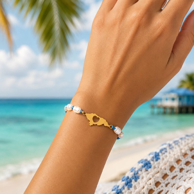 PULSERA DE ENCHAPE ELASTICA PARA DAMA CON DISEÑO DE HONDURAS