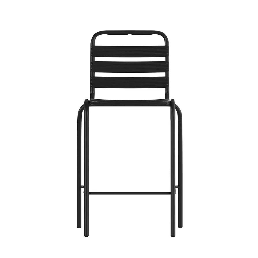 MESA COMEDOR DE BISTRO PARA PATIO AL AIRE LIBRE, CON 2 SILLAS DE METAL INCLUIDAS, MESA ALTA CON BATTA DE VIDRIO TEMPLADO HOMESTAR 104X80X49CM