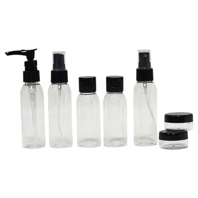 SET PARA VIAJAR VACIAS, EFICIENCIA DE ALMACENAMIENTO COMODO DE 7 PIEZAS, PARA LIQUIDOS Y CREMAS PARA VIAJES EMPTY BOTTLE