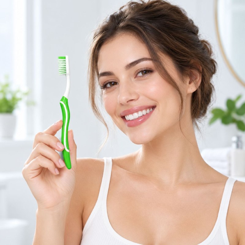 CEPILLO DE DIENTES DE LIMPIEZA PROFUNDA CON CERDAS SINTETICAS MEDIANAS MATRIX 19CM