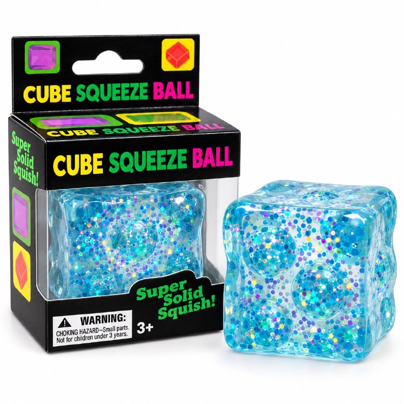 JUGUETE CUBO SENSORIAL ANTIESTRES FLEXIBLE DE GEL PARA NIÑOS 6X6CM