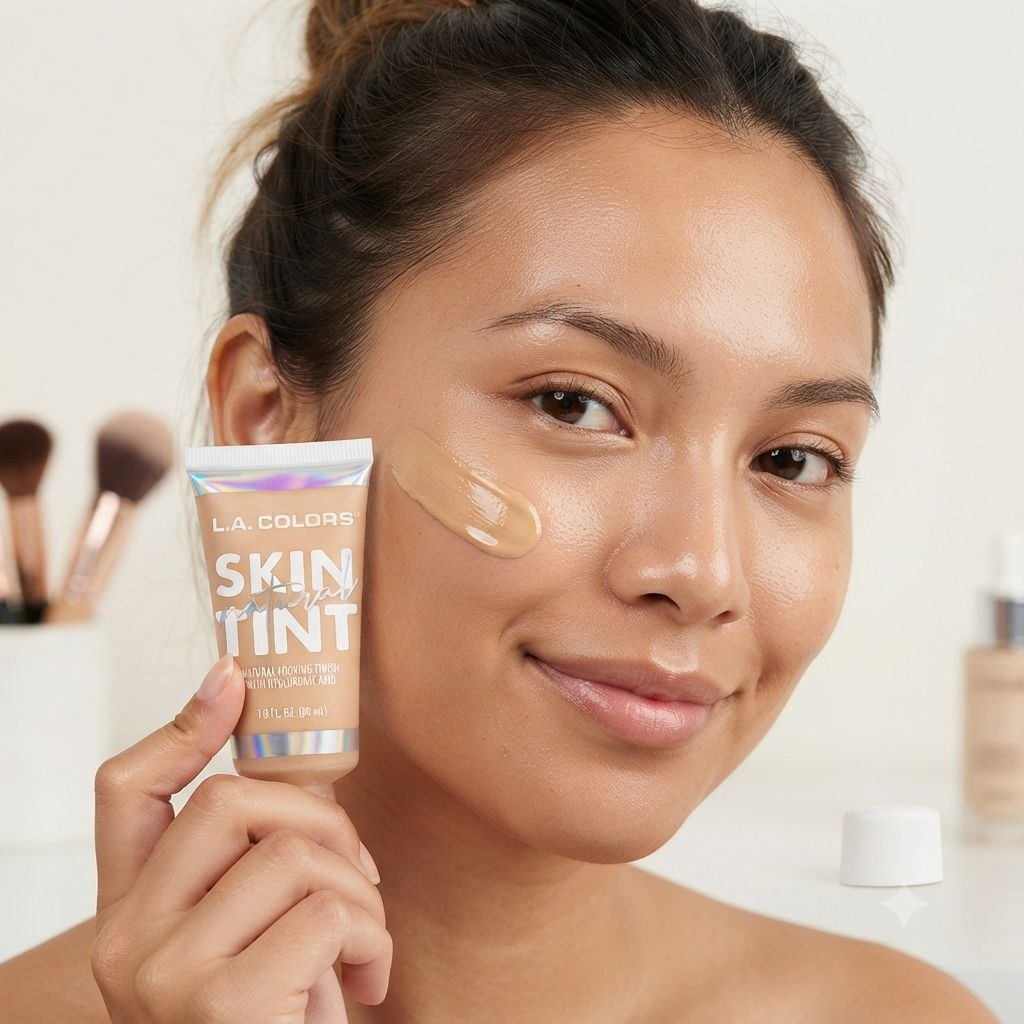 BASE MAQUILLAJE LIQUIDA NATURAL SKIN TINT TONO CLM414 CREAMY NUDE L.A. COLORS 30ML